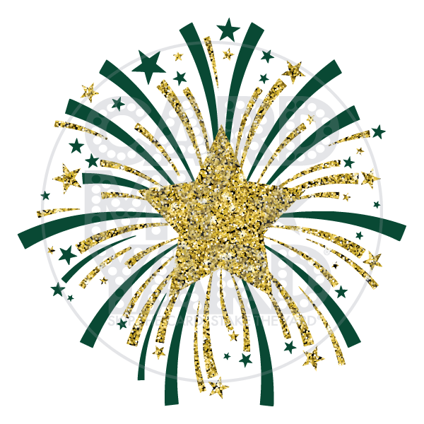 Fireworks: Dark Green/Gold Fireworks: Dark Green/Gold
