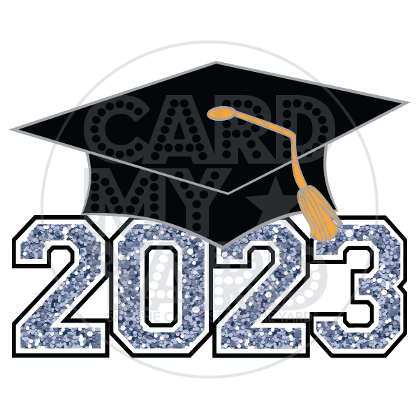 Graduation: 2023 Grad Cap - Silver Graduation: 2023 Grad Cap - Silver