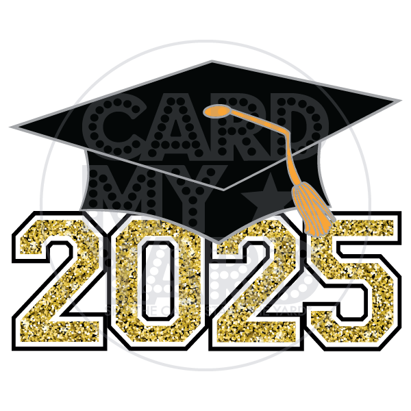 Graduation: 2025 Grad Cap - Gold Graduation: 2025 Grad Cap - Gold