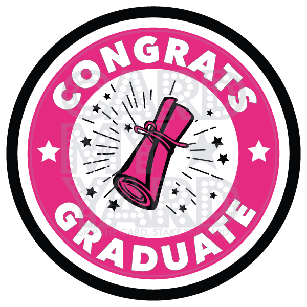 Graduation: Congrats Graduate Circle - Black & Pink Graduation: Congrats Graduate Circle - Black & Pink