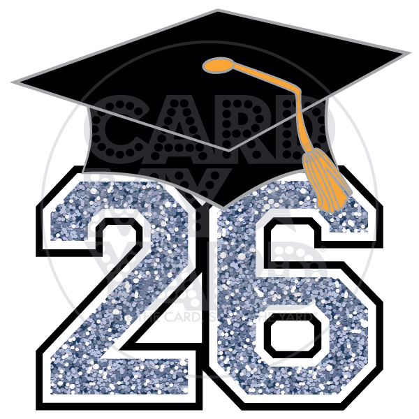 Graduation: 26 Grad Cap Silver