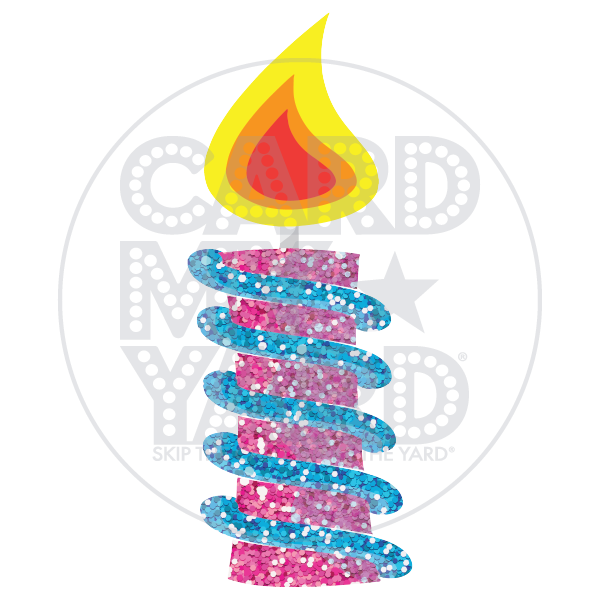Birthday Candle: Pink Bright Blue Glitter Birthday Candle: Pink Bright Blue Glitter