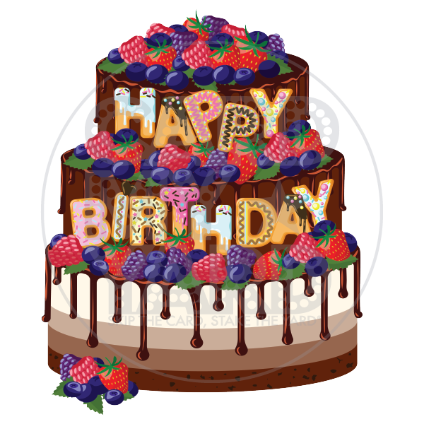 Birthday Cake: Chocolate Drippy Happy Birthday Layer Cake