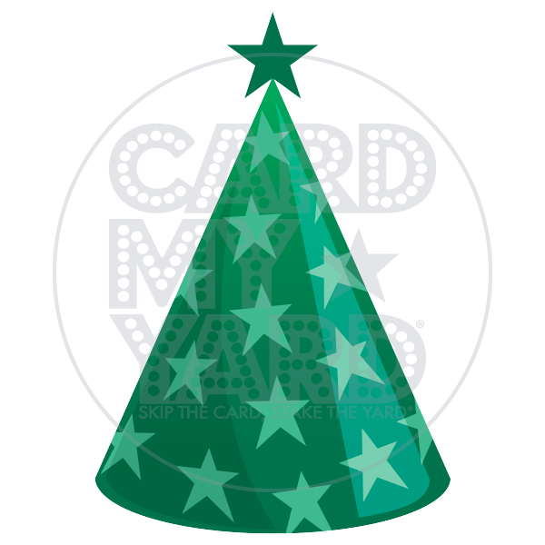 Birthday Party Hat: Green Party Hat with Stars Birthday Party Hat: Green Party Hat with Stars