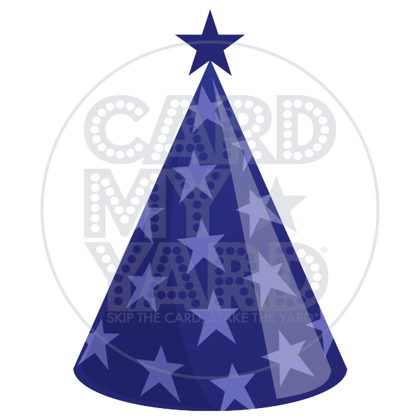 Birthday Party Hat: Blue Party Hat with Stars