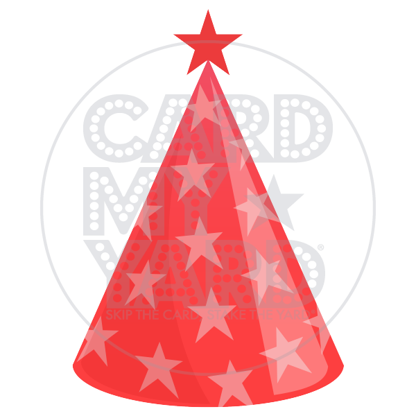 Birthday Party Hat: Red Party Hat with Stars