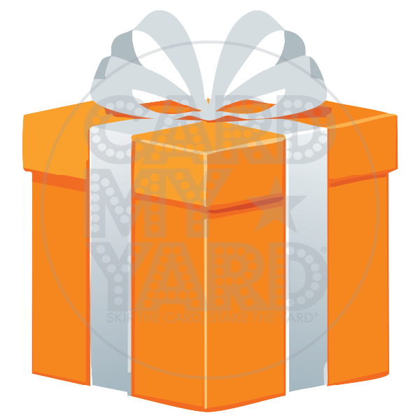 Birthday Present: Orange Present with White Bow
