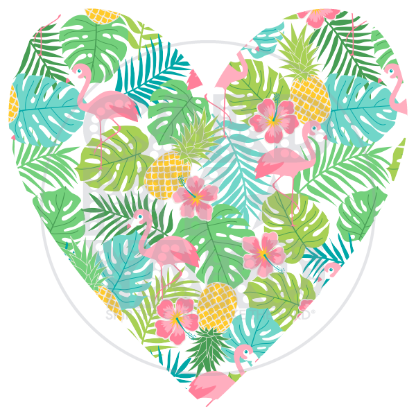 Heart: Tropical Flamingos Heart: Tropical Flamingos