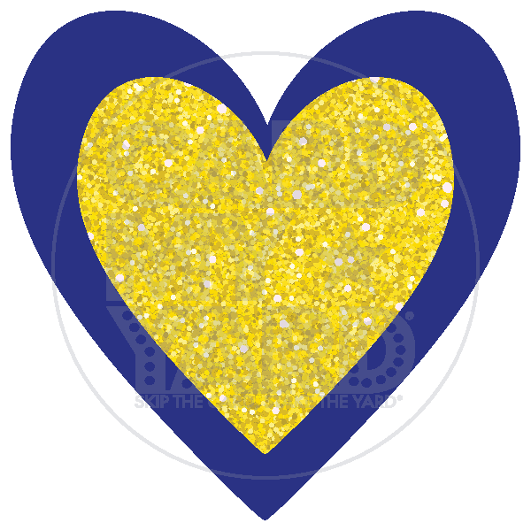 Heart: Royal Blue and Yellow Glitter Heart: Royal Blue and Yellow Glitter