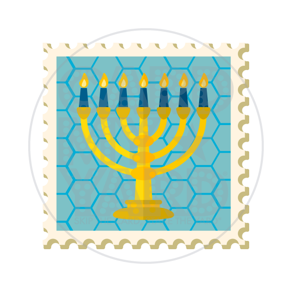 Hanukkah: Menorah Stamp