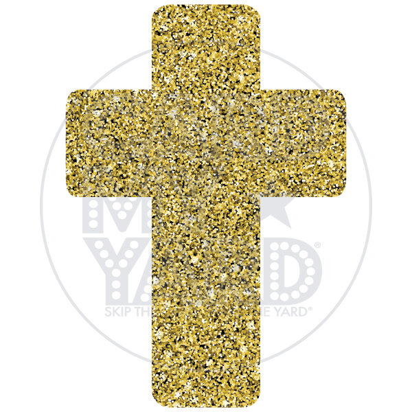 Religious: Solid Gold Glitter Cross