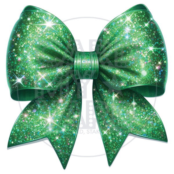 Clothing/Accessories: Green Glitter Bow