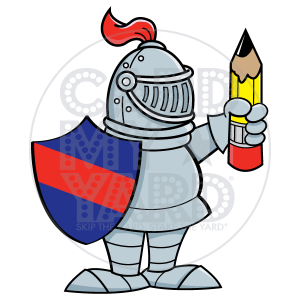 School Graphic: Knight with Pencil School Graphic: Knight with Pencil