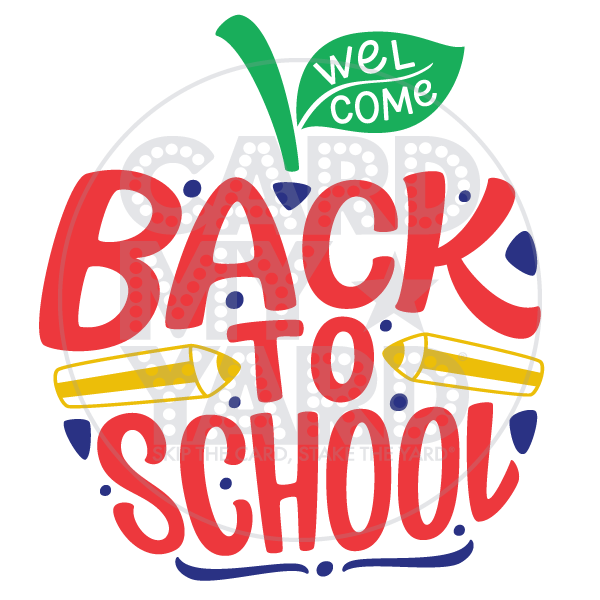 School: Back to School Text Apple Shape