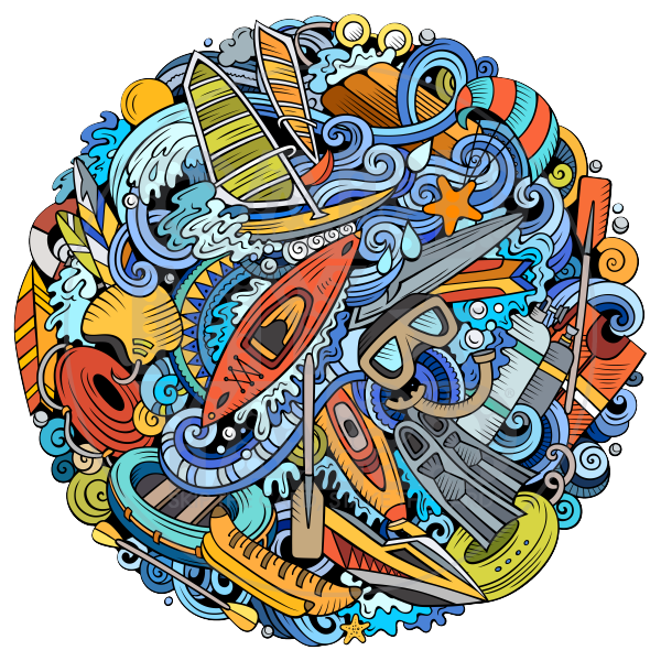 Sport: Water Sports Doodle Sport: Water Sports Doodle