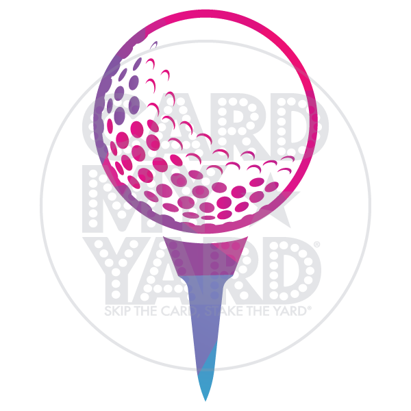 Sport: Golfball on Tee Pink Purple Blue Sport: Golfball on Tee Pink Purple Blue