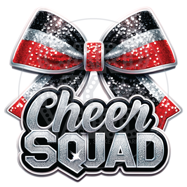 Sport Graphic: Cheer Squad Bow Red Black Silver