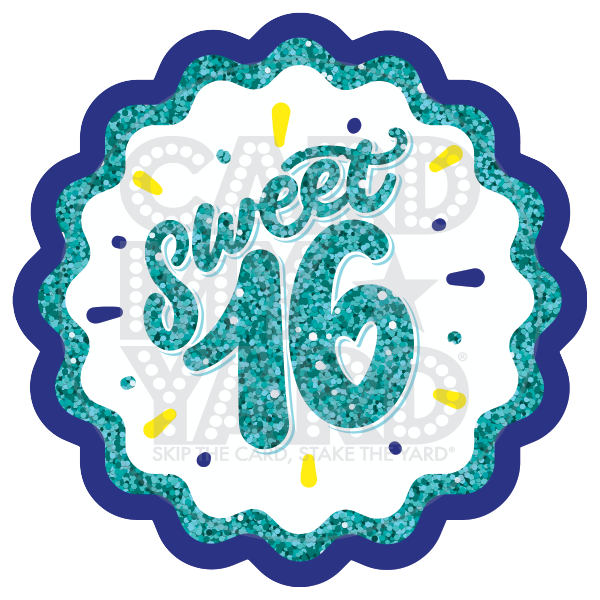 Speech Bubble: Sweet 16 Royal Blue and Turquoise Glitter Speech Bubble: Sweet 16 Royal Blue and Turquoise Glitter