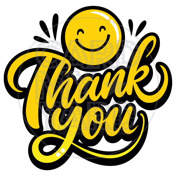 Speech Bubble: Thank You Yellow Happy Face