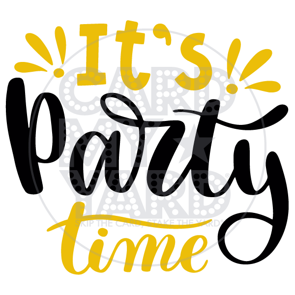 Speech Bubble: It's Party Time Black & Gold