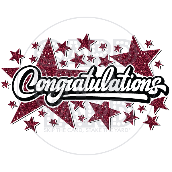 SUPER CONGRATULATIONS - Glitter Maroon