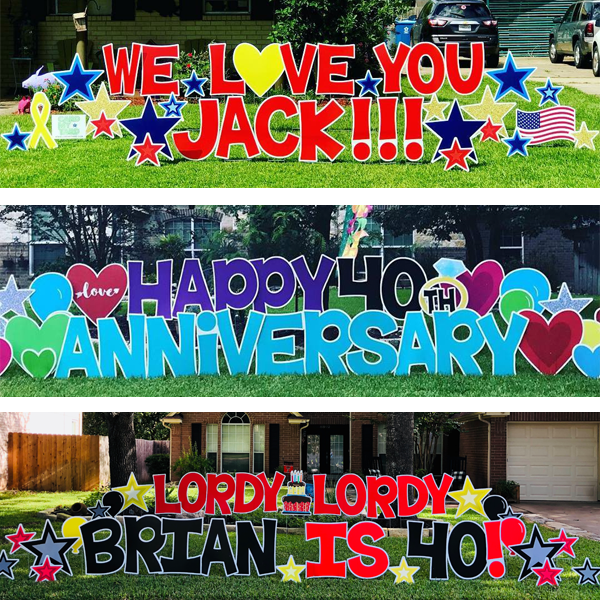 Card My Yard Yard Signs For Any Occassion In Chatham Nj - alphabet in 2019 lego birthday party roblox birthday cake