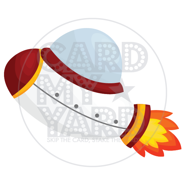 Space: Maroon White Rocket With Flames Space: Maroon White Rocket With Flames