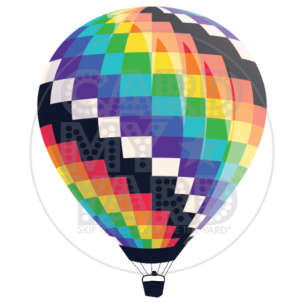 Transportation: Hot Air Balloon- Checkered Rainbow