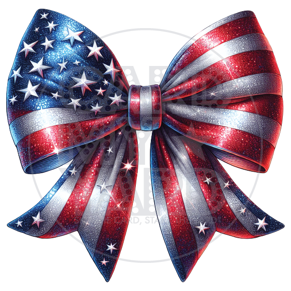 America: Red White Blue Glittery Bow