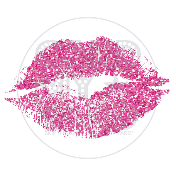 Valentines: Pink Glitter Lipstick Print