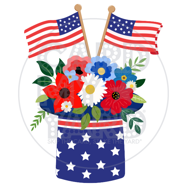 America: Patriotic Hat of Flowers America: Patriotic Hat of Flowers