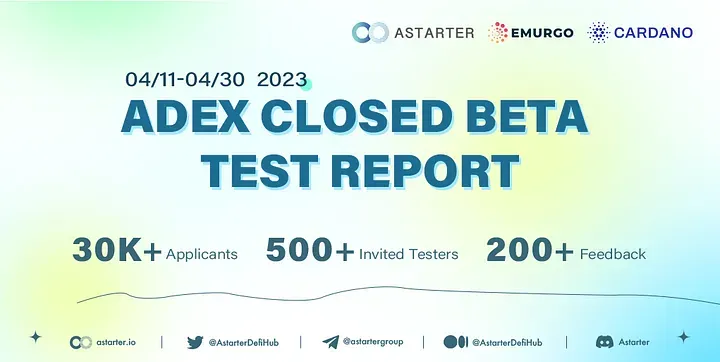 Astarter DEX V1.0 Closed Beta Test Summary