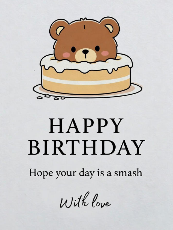 케이크에 박힌 테디베어