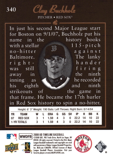 Clay Buchholz - Card Back
