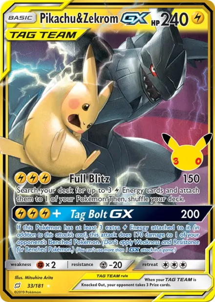 Pikachu & Zekrom GX 30th-c 008