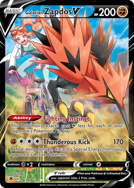 Galarian Zapdos V swsh10tg TG19