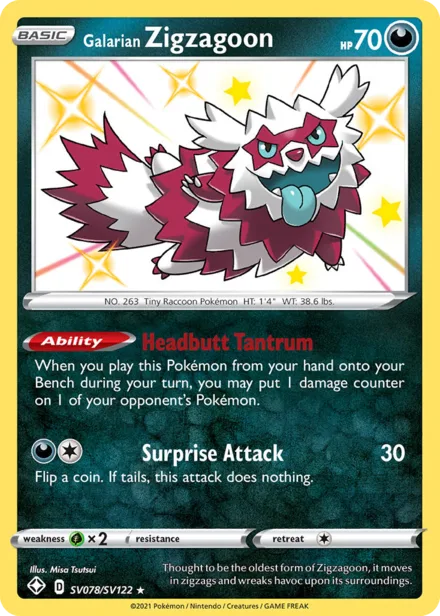Galarian Zigzagoon swsh4.5sv SV078