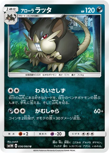 Alolan Raticate SM1M 036/60