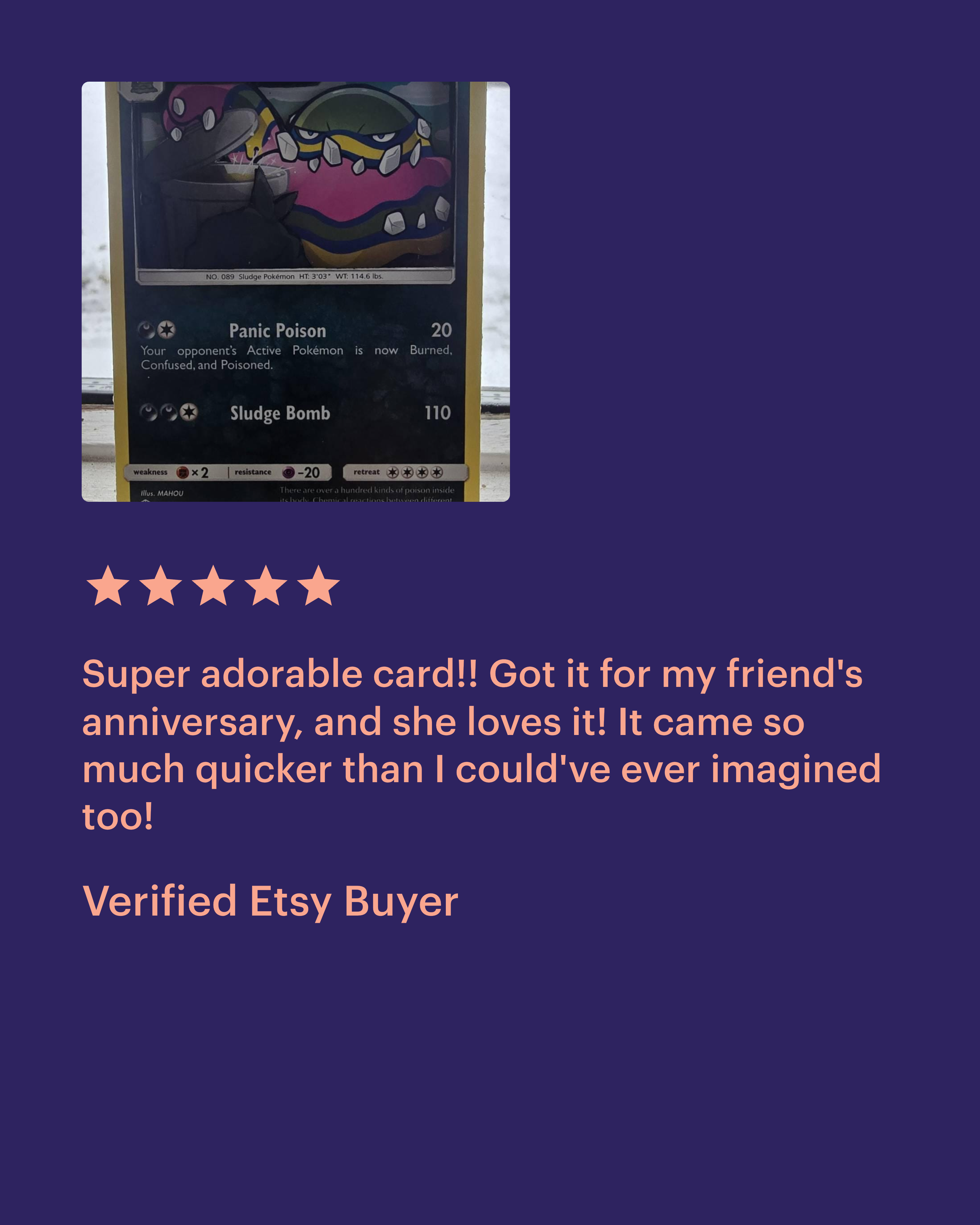 super adorable card! got it for my friend's anniversary, and she loves it! it came so much quicker than I could've ever imagined too!