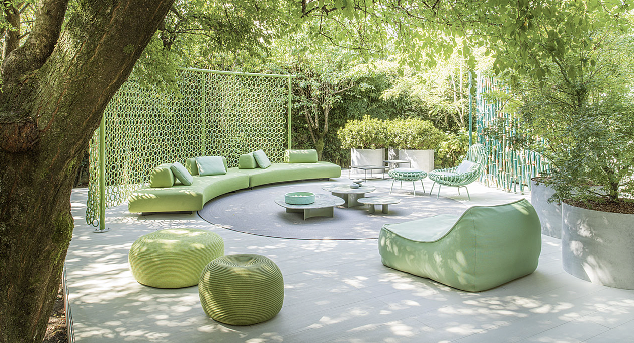 orlando sofa - paola lenti - float - giunco - otto pouf