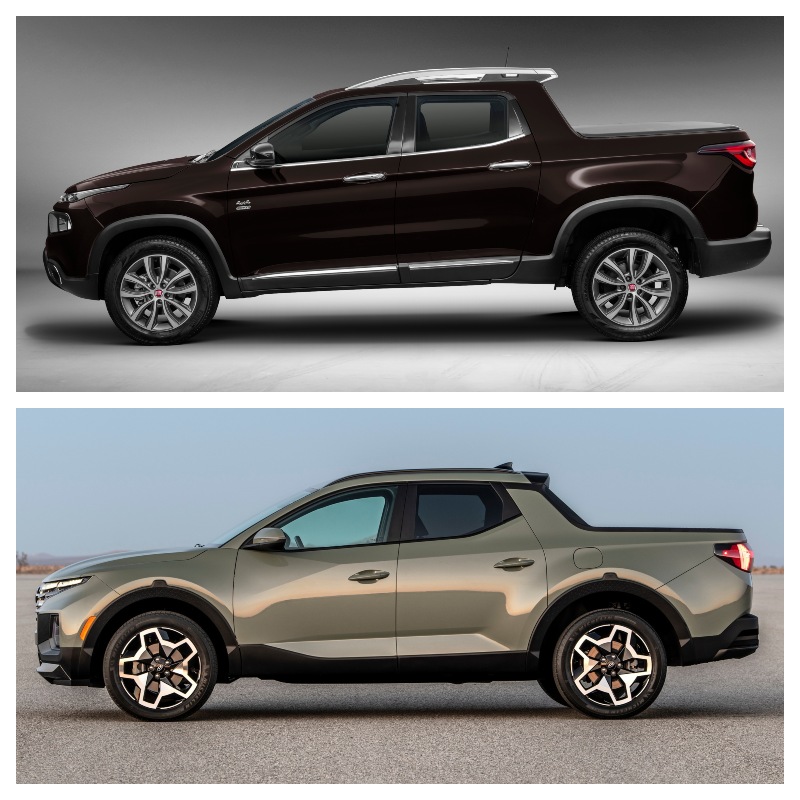 Comparación de las pickups compactas Fiat Toto y Hyundai Santa Cruz