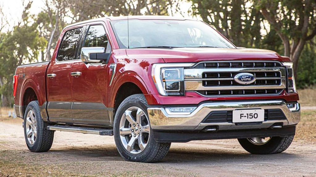 Ford F-150 rojo frente