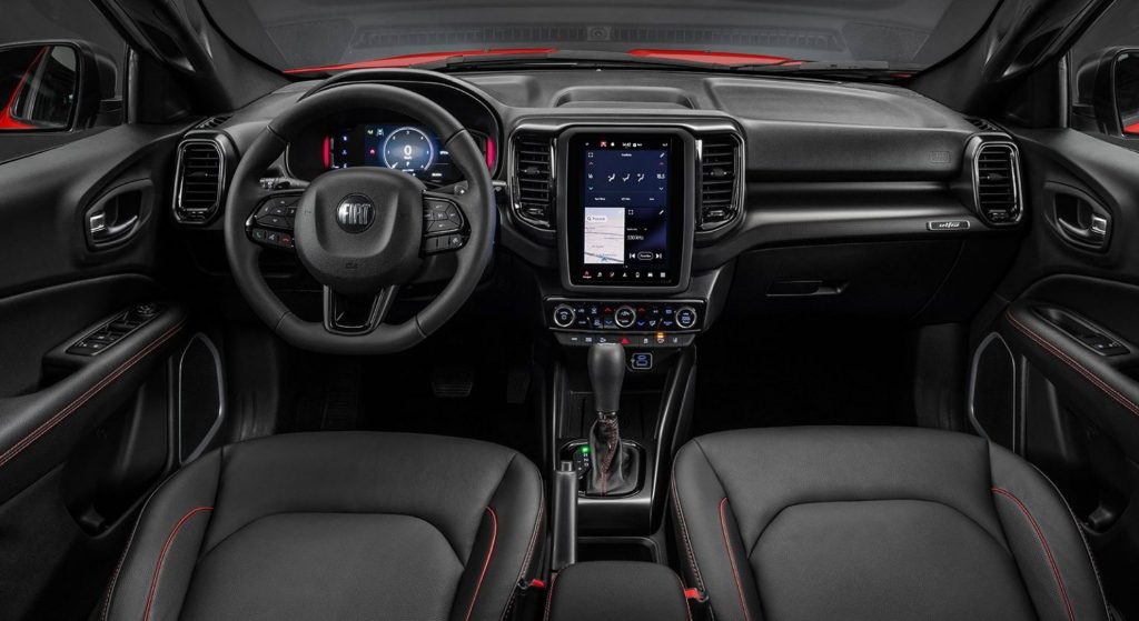 Interior de la Fiat Toro Ultra.