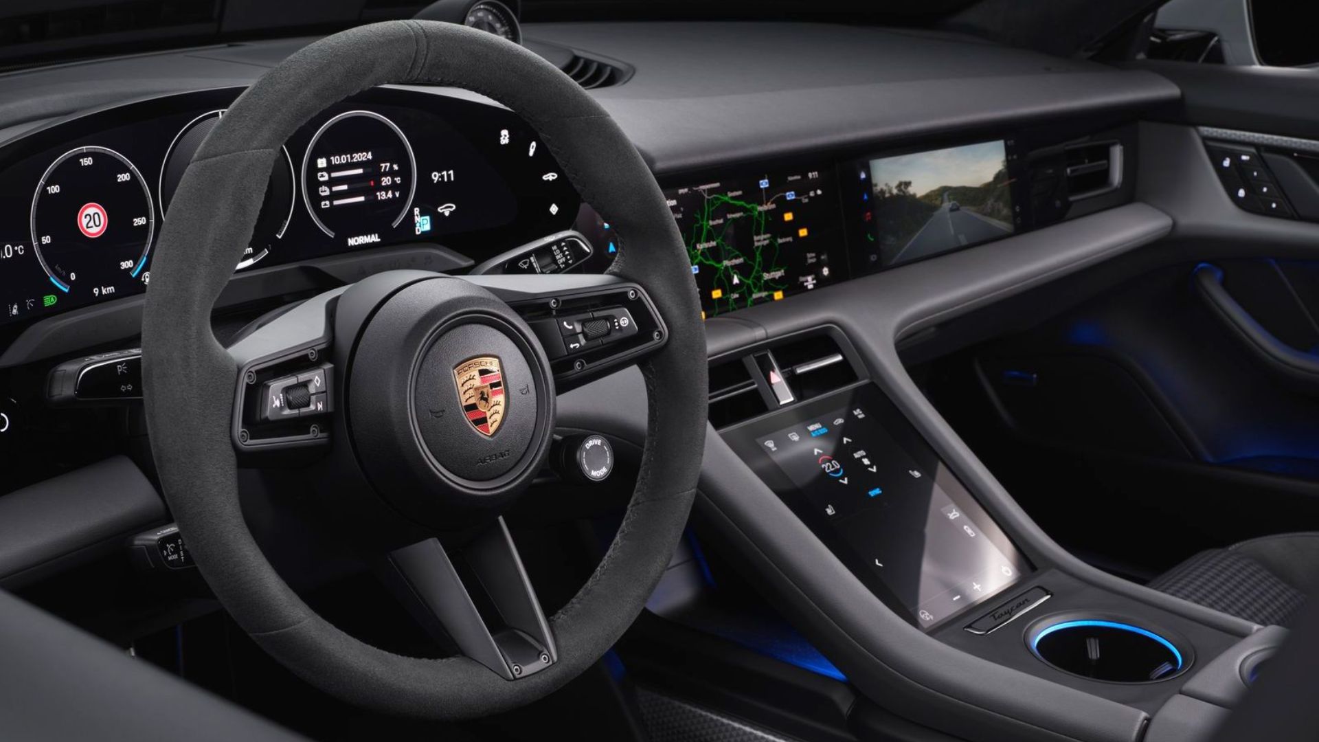 interior del Porsche Taycan