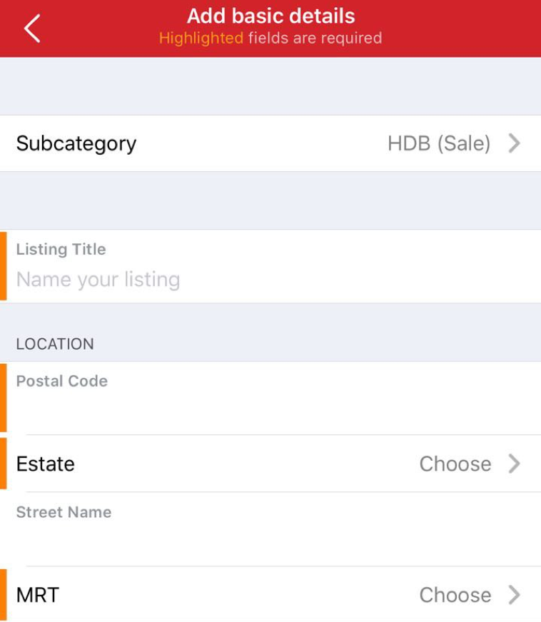 Describing your HDB listing on Carousell