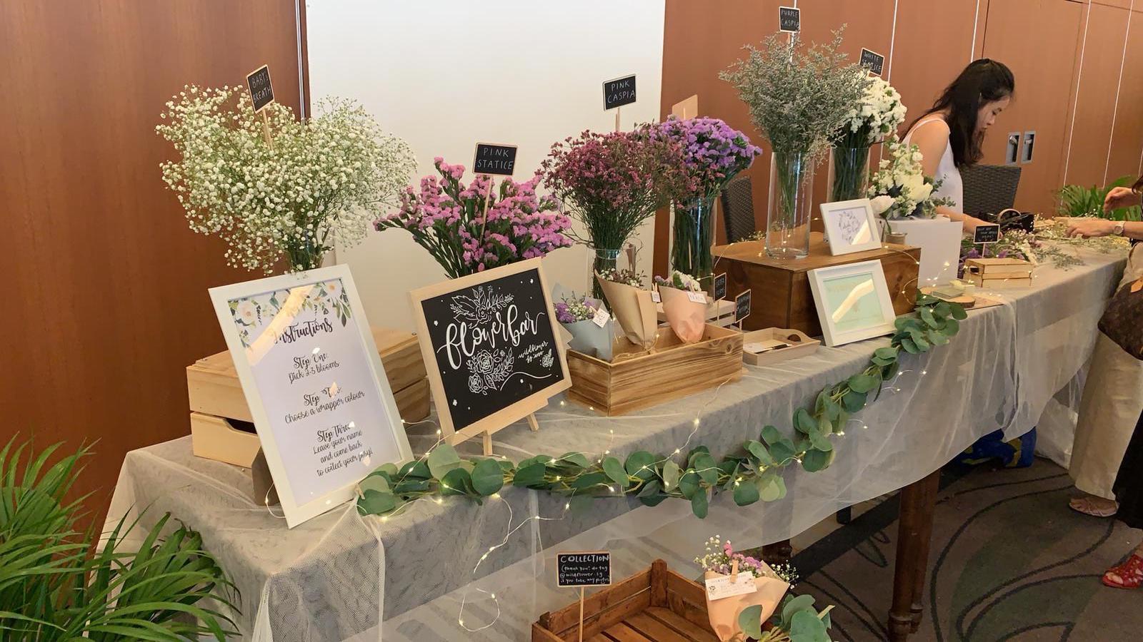 Flower bar at wedding found on Carousell for an affordable price