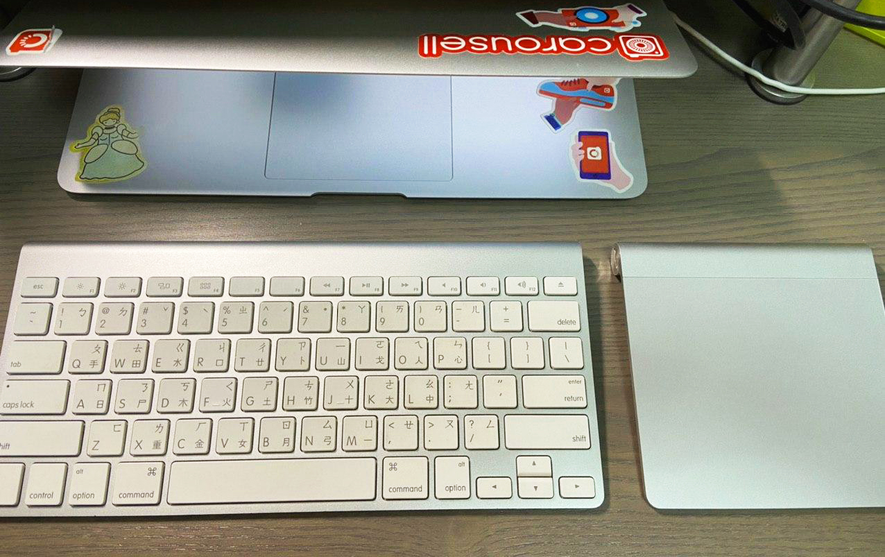 working from home Apple keyboard and trackpad from Carousell