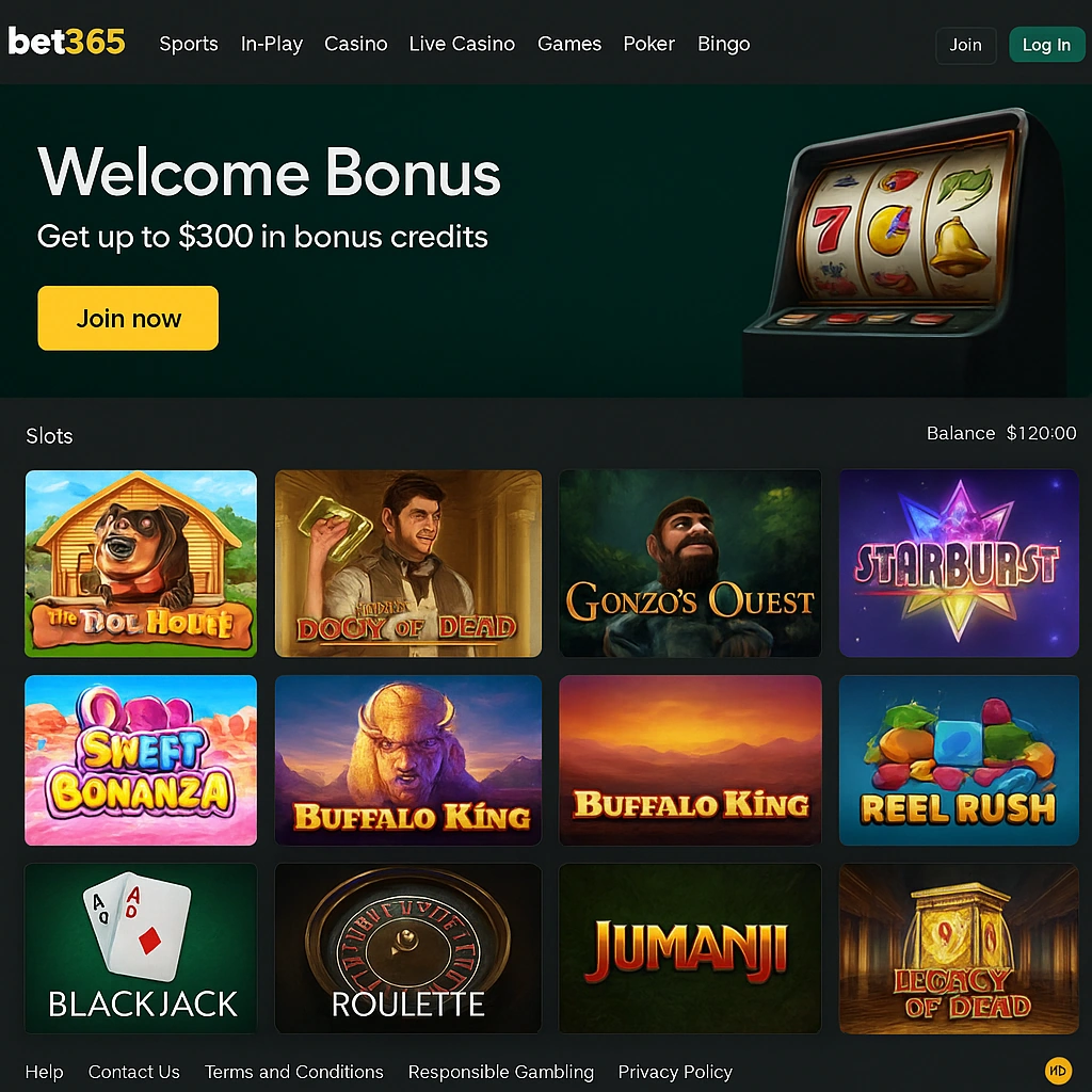 Bet365 interface