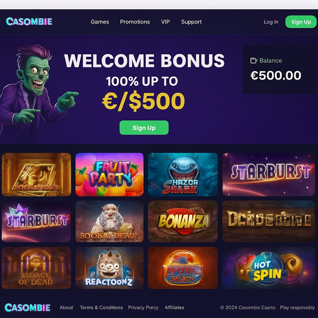 Casombie Casino interface