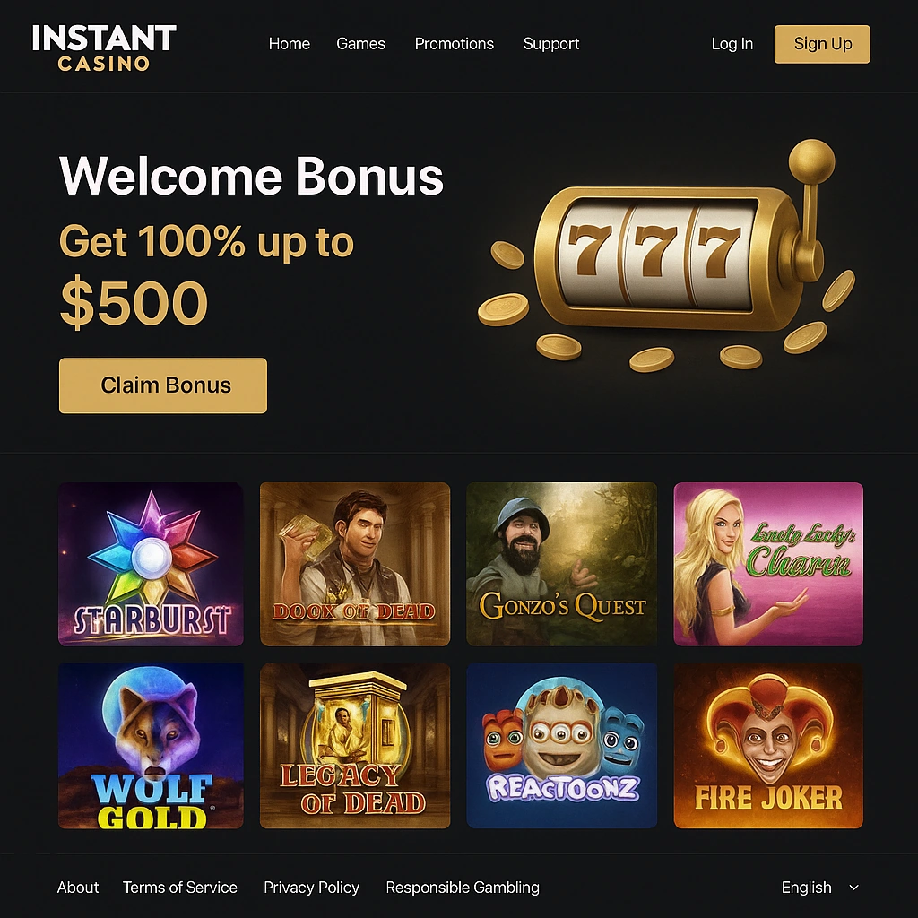 Instant Casino interface